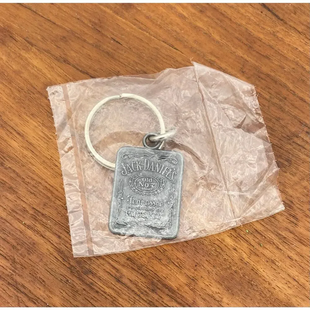 Vintage Jack Daniels Metal Keychain Tenn Whiskey Please Drink Responsibly NIP